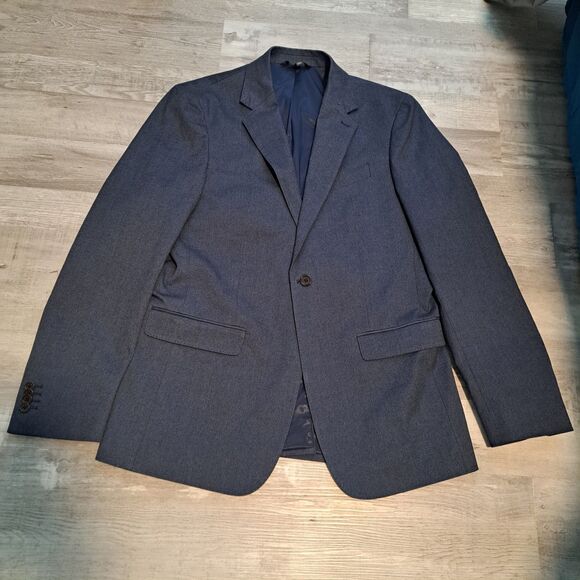 Banana Republic Sport Coat Mens 40L Profilo Italia Slim Fit Thick Cotton Navy - Picture 1 of 16